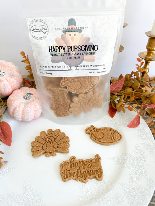 “HAPPY PUPSGIVING” Peanut Butter Banana Crunchies